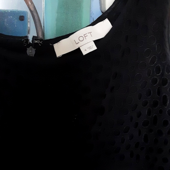 Ann Taylor Loft Blue Eyelet Stripe Sun Dress - Picture 3 of 5